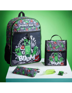 Conjunto Mochila Escolar Minecraft 4 y 6 Piezas Unisex 2