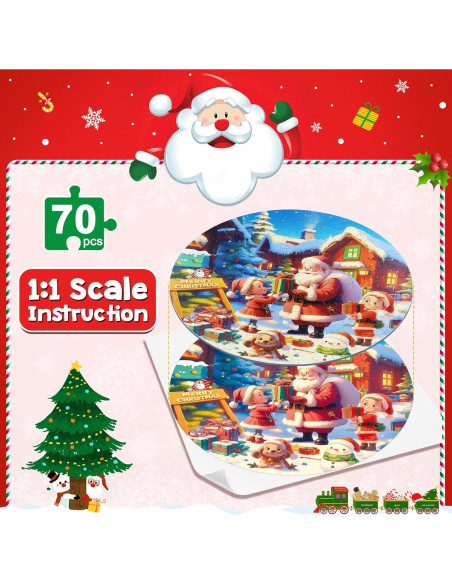 Rompecabezas de Navidad DIGOBAY 70 Piezas 57.9 cm para Niños
