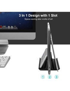 Soporte Vertical para Laptop Vaydeer 3-en-1 Aluminio Negro 2