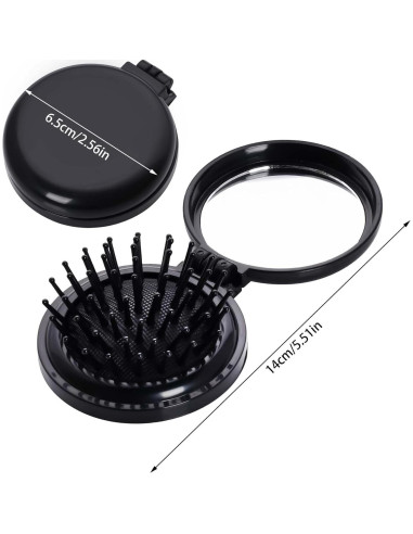 Set 2 Cepillos de Pelo Plegables con Espejo - Heliltd
