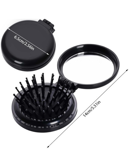 Set 2 Cepillos de Pelo Plegables con Espejo - Heliltd Set 2 Cepillos de Pelo Plegables con Espejo - Heliltd