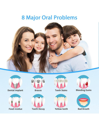 Irrigador Dental TUREWELL 600ML 8 Puntas 10 Niveles Presión Negro