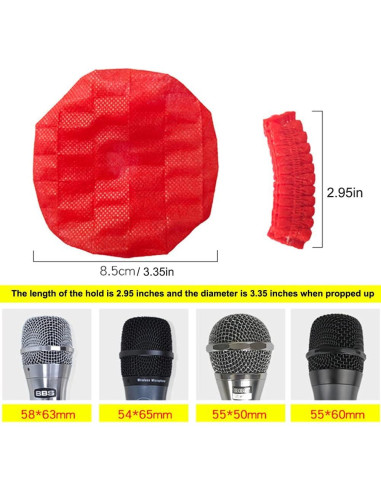 Cubiertas desechables para micrófono 200 piezas KTV y estudio