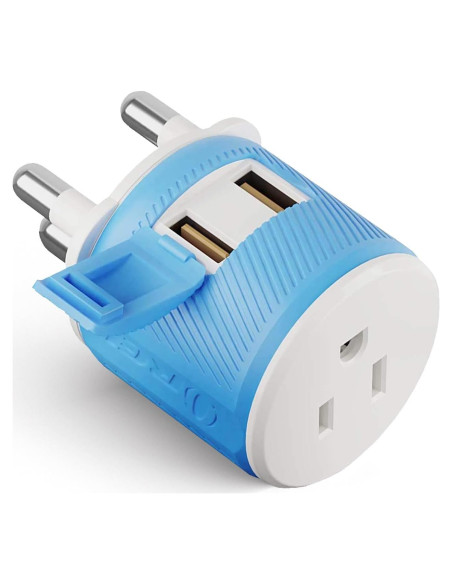 Adaptador de Enchufe de Viaje OREI Tipo M Sudáfrica USB Doble