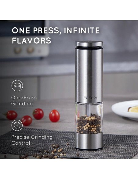 Molino eléctrico de sal y pimienta Flendy recargable 357g
