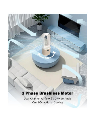 Ventilador de Escritorio MEIIS Sin Aspas 35.56 cm Recargable USB