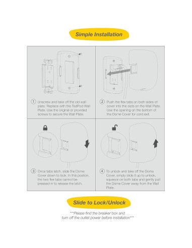 Caja de Cubierta de Enchufe a Prueba de Bebés TodPod - Deslizar para Bloquear