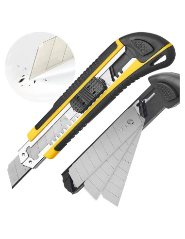 Cortador de Caja DOWELL Retráctil 18mm con 3 Cuchillas