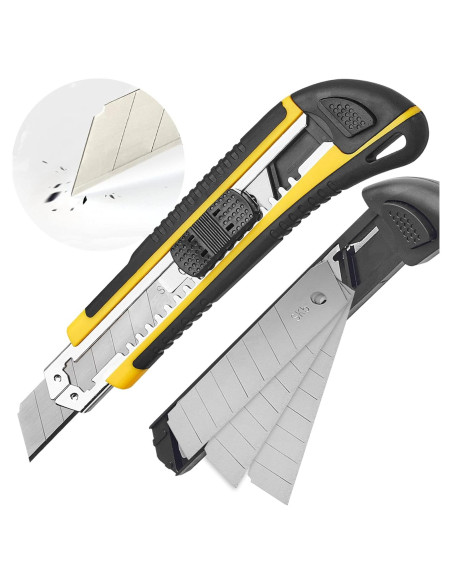 Cortador de Caja DOWELL Retráctil 18mm con 3 Cuchillas