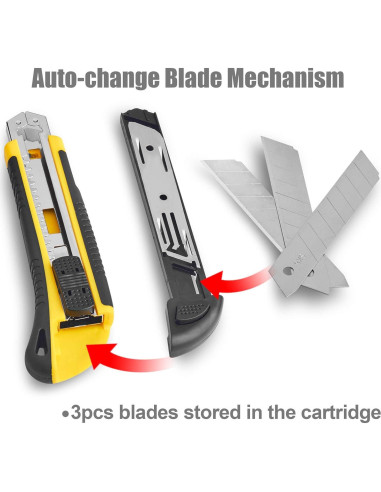 Cortador de Caja DOWELL Retráctil 18mm con 3 Cuchillas