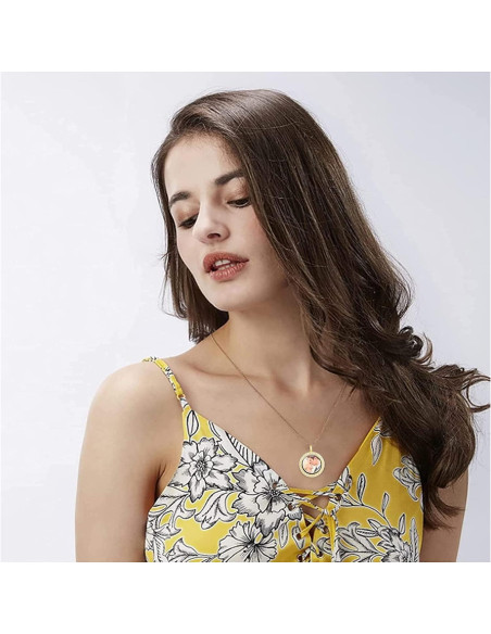 Encantos de Foto WANDIC 4 Piezas Locket Redondo Dorado 30mm