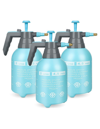 3 Pulverizadores de Mano TREEHAC 2L Azul - Boquilla Ajustable