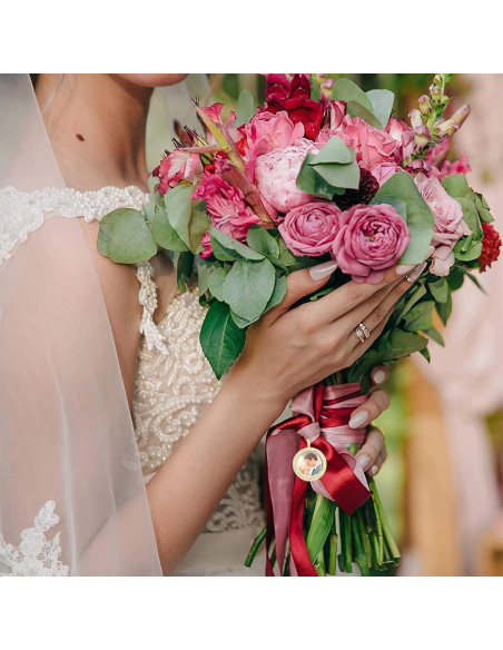 Encantos de Foto WANDIC 4 Piezas Locket Redondo Dorado 30mm