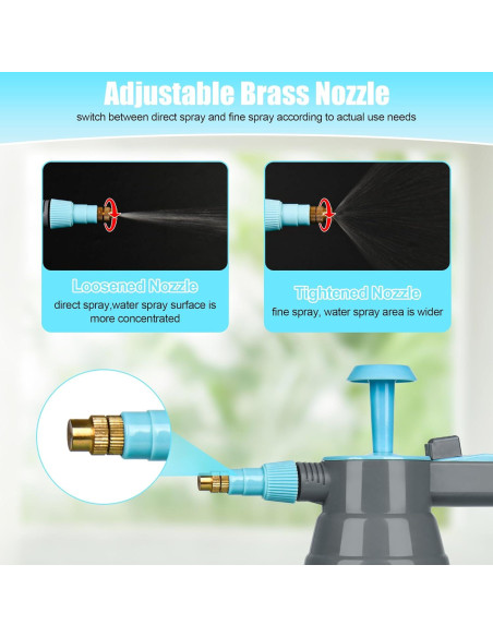 3 Pulverizadores de Mano TREEHAC 2L Azul - Boquilla Ajustable