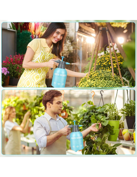 3 Pulverizadores de Mano TREEHAC 2L Azul - Boquilla Ajustable