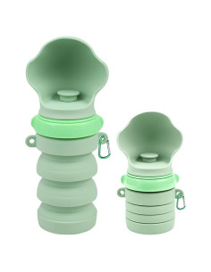 Botella de Agua Plegable para Perros DW001 Verde 414 ml