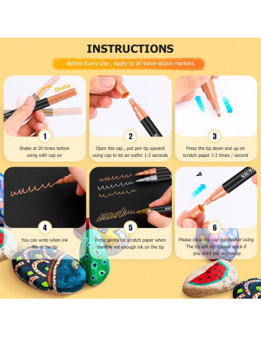 Marcadores de Pintura Acrílica Niutop 24 Colores Punta Fina