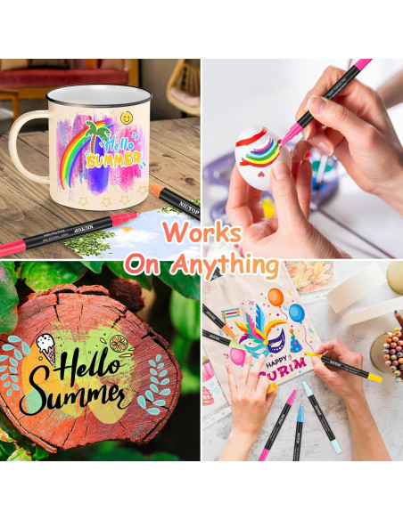 Marcadores de Pintura Acrílica Niutop 24 Colores Punta Fina