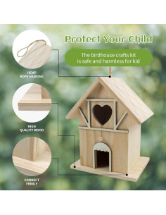 Kit de Pintura Casa de Pájaros Madera Goldentime 20.32x17.37cm 2