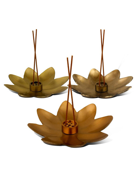 Soporte de Incienso Raajsee - Set de 3 Flores de Latón