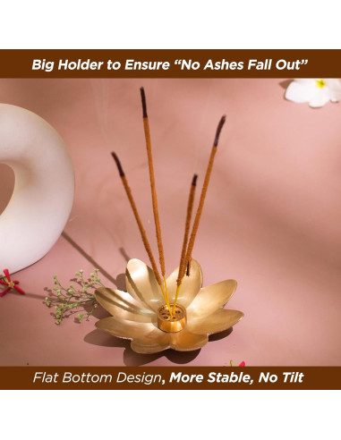 Soporte de Incienso Raajsee - Set de 3 Flores de Latón