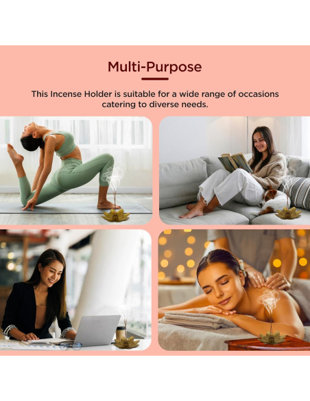 Soporte de Incienso Raajsee - Set de 3 Flores de Latón