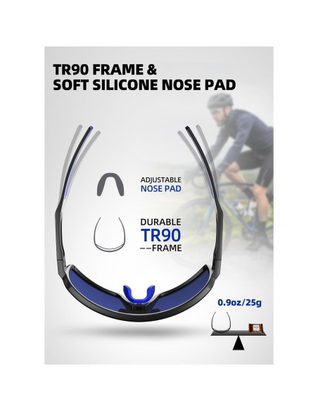 Gafas de sol deportivas polarizadas InnerKing UV400 para ciclismo