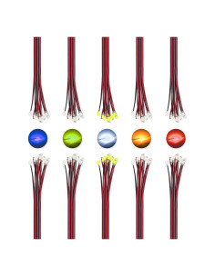 DiCUNO 100 Micro LED SMD 0805 Pre-cableados 16cm 5 Colores