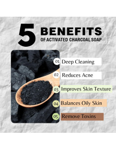 Jabón Natural de Carbón Activado One With Nature - 3 Barras 2