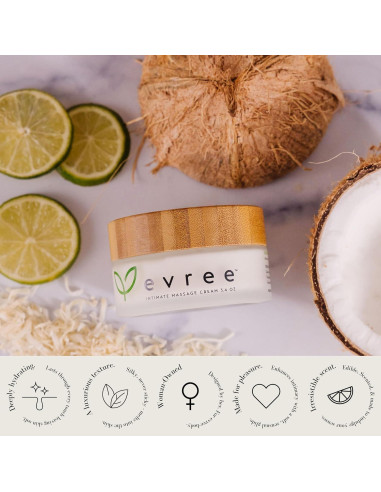 Crema de Masaje Íntimo Evree 96g Sabor Coco y Lima