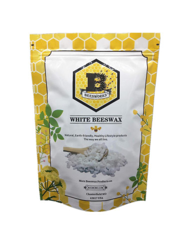 Pellets de Cera de Abeja Blanca Beesworks 450g Grado Cosmético