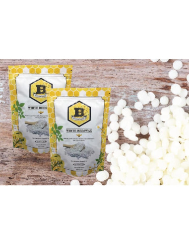Pellets de Cera de Abeja Blanca Beesworks 450g Grado Cosmético