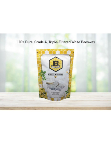 Pellets de Cera de Abeja Blanca Beesworks 450g Grado Cosmético