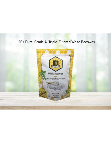 Pellets de Cera de Abeja Blanca Beesworks 450g Grado Cosmético