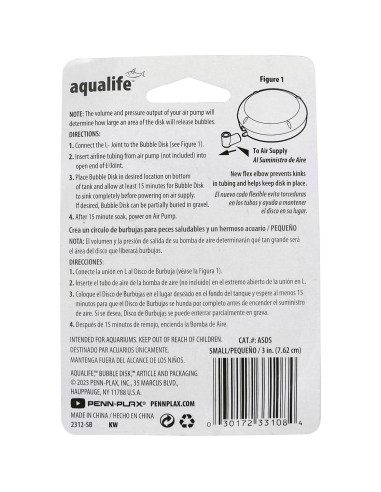 Aireador de disco de burbujas Penn-Plax para acuarios pequeño