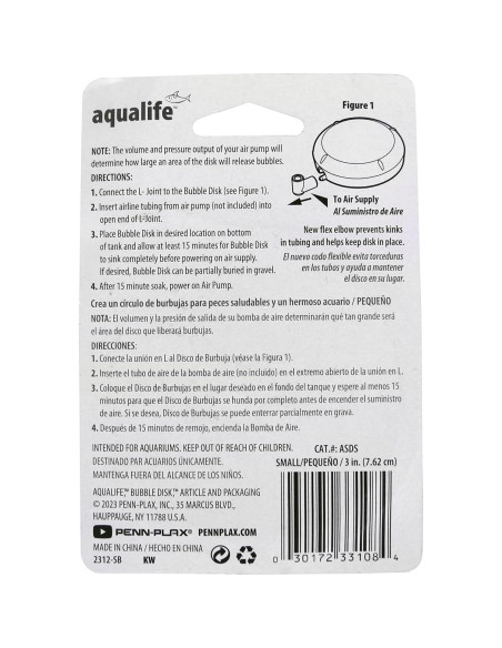 Aireador de disco de burbujas Penn-Plax para acuarios pequeño