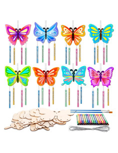 Kit de Campanas de Viento Mariposa XJWWHZ 8 Piezas DIY
