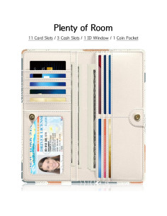 Cartera delgada RFID para Mujeres Nipichsha - 11 Ranuras, Boho 2