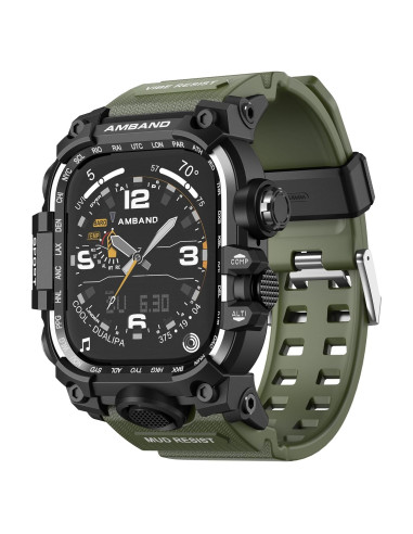 Banda y Funda amBand 44mm para Apple Watch SE2/SE/6/5/4 Verde Militar