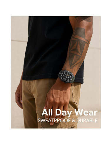 Banda y Funda amBand 44mm para Apple Watch SE2/SE/6/5/4 Verde Militar