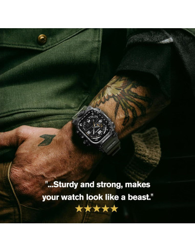 Banda y Funda amBand 44mm para Apple Watch SE2/SE/6/5/4 Verde Militar