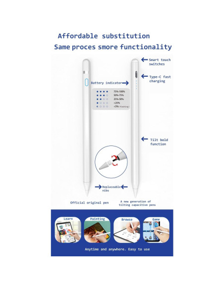 Bolígrafo Stylus Rgar para Tabletas Fire HD 10 y 8 - Negro