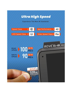 Tarjeta Micro SD ROVE PRO 128GB C10 U3 V30 100MB/s 2