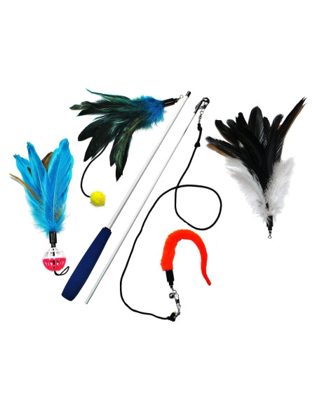 Varita Doble de Plumas Pet Fit For Life - Juguete Interactivo para Gatos Varita Doble de Plumas Pet Fit For Life - Juguete Interactivo para Gatos