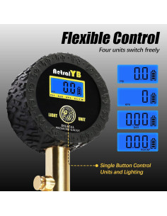 Medidor de Presión de Neumáticos Digital AetralYB 100 PSI 2