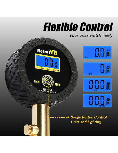 Medidor de Presión de Neumáticos Digital AetralYB 100 PSI