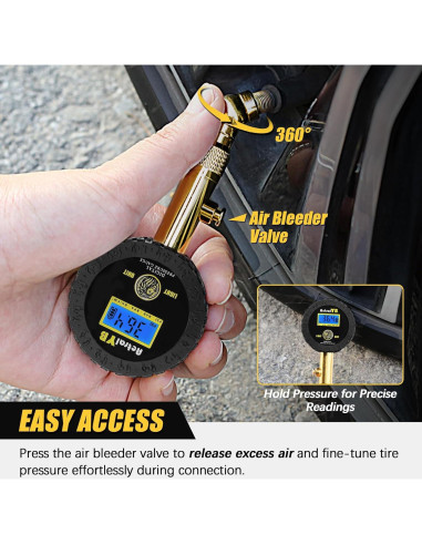 Medidor de Presión de Neumáticos Digital AetralYB 100 PSI