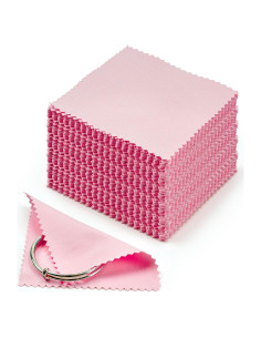 Paño de limpieza de joyería PLJ 120 piezas microfibra rosa