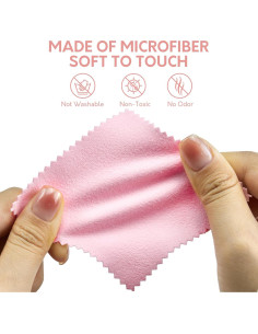 Paño de limpieza de joyería PLJ 120 piezas microfibra rosa 2