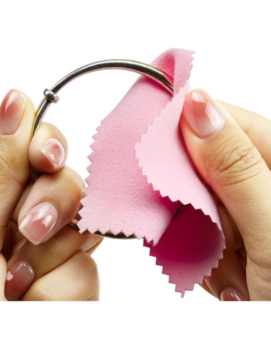 Paño de limpieza de joyería PLJ 120 piezas microfibra rosa